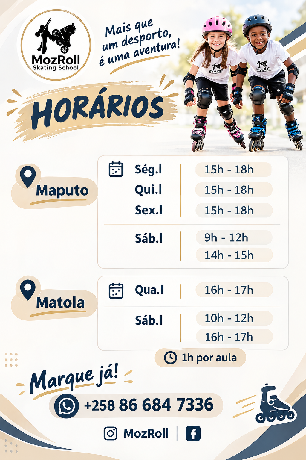 Cartaz Horários da MozRoll